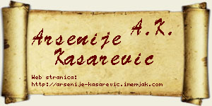 Arsenije Kašarević vizit kartica